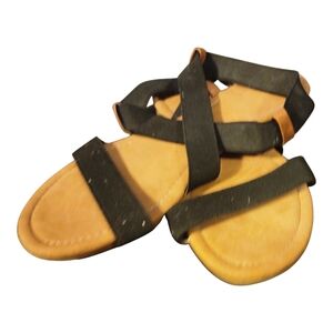 Black and Tan Strappy Sandals